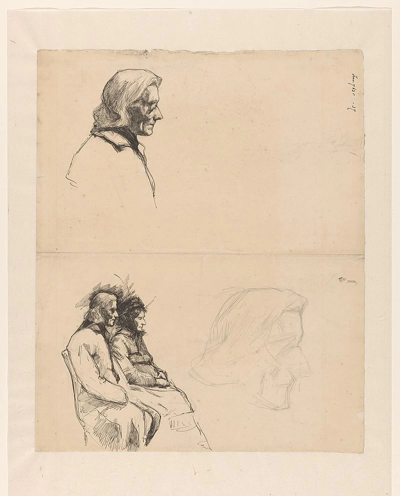 Testa di un cieco e di un uomo e una donna seduti - Rijksmuseum Amsterdam